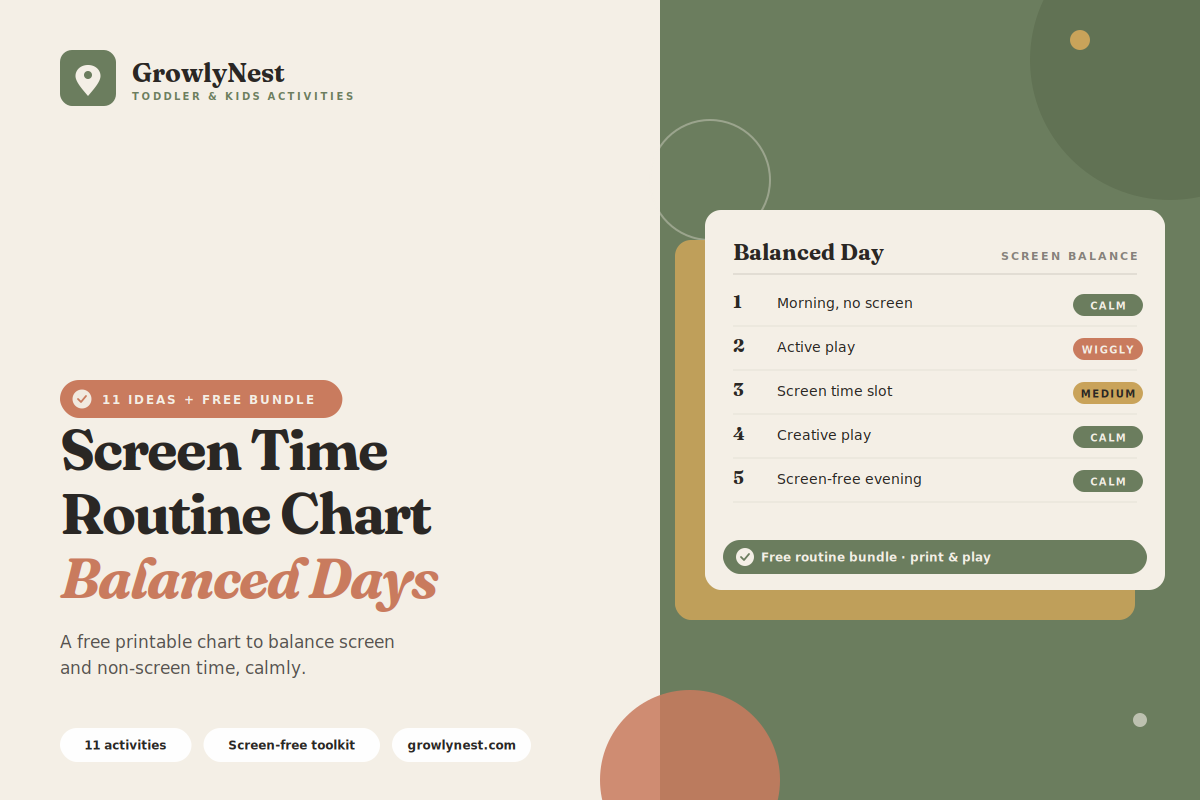 Screen Time Routine Chart — Balancing Devices and Activities